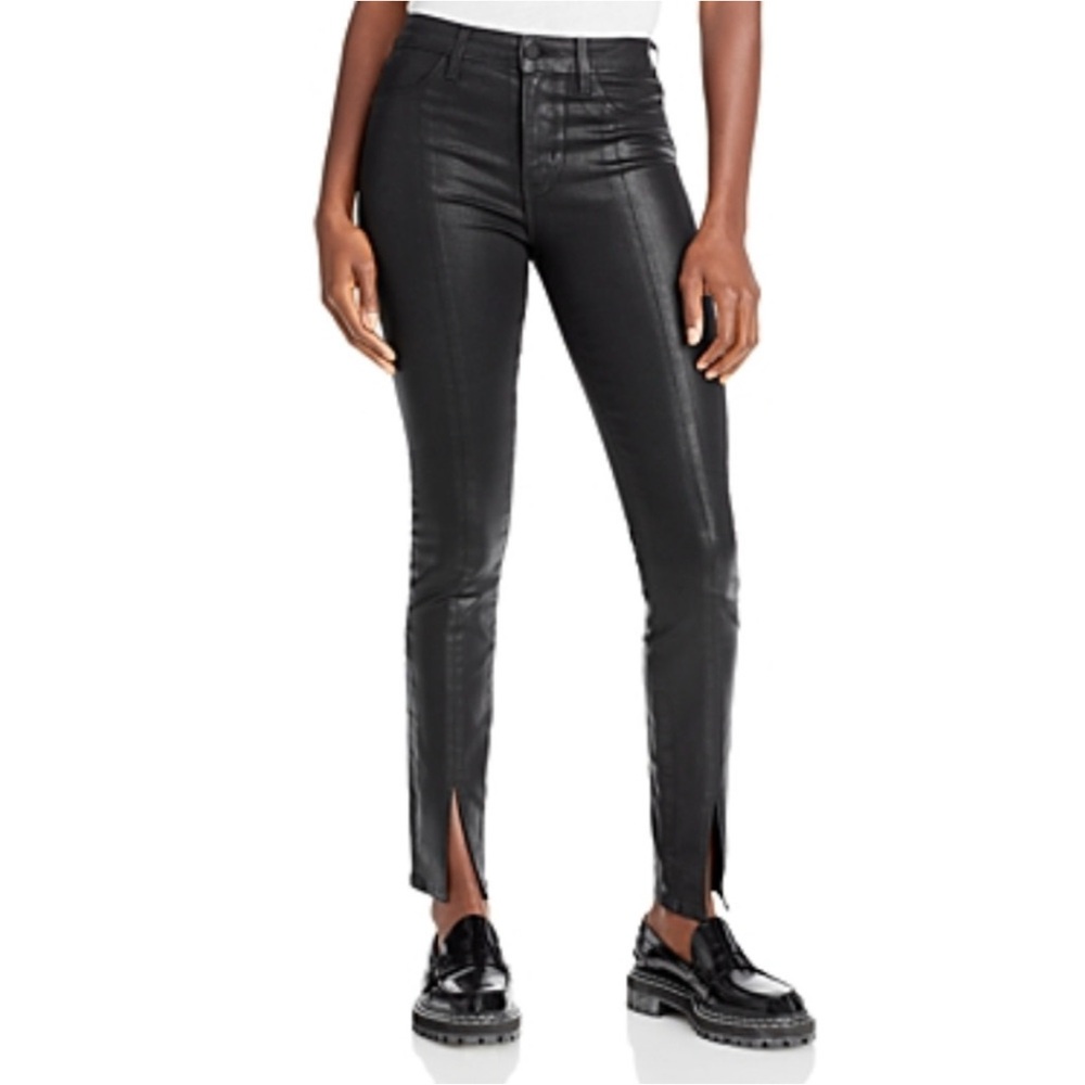 L’Agence Jyothi High Rise Split Black Coated Slit Jeans Size 29 - Picture 7 of 7
